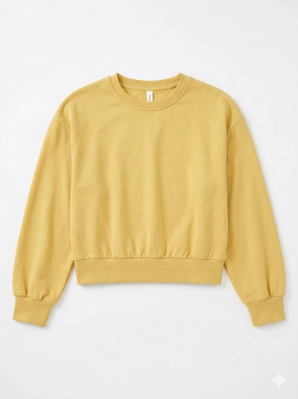☔️🔸️NWT Yellow Loose Cropped Long Sleeve Sweatshirt Medium